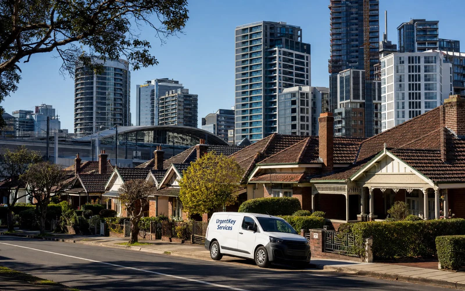 Streetscape of Epping, Sydney