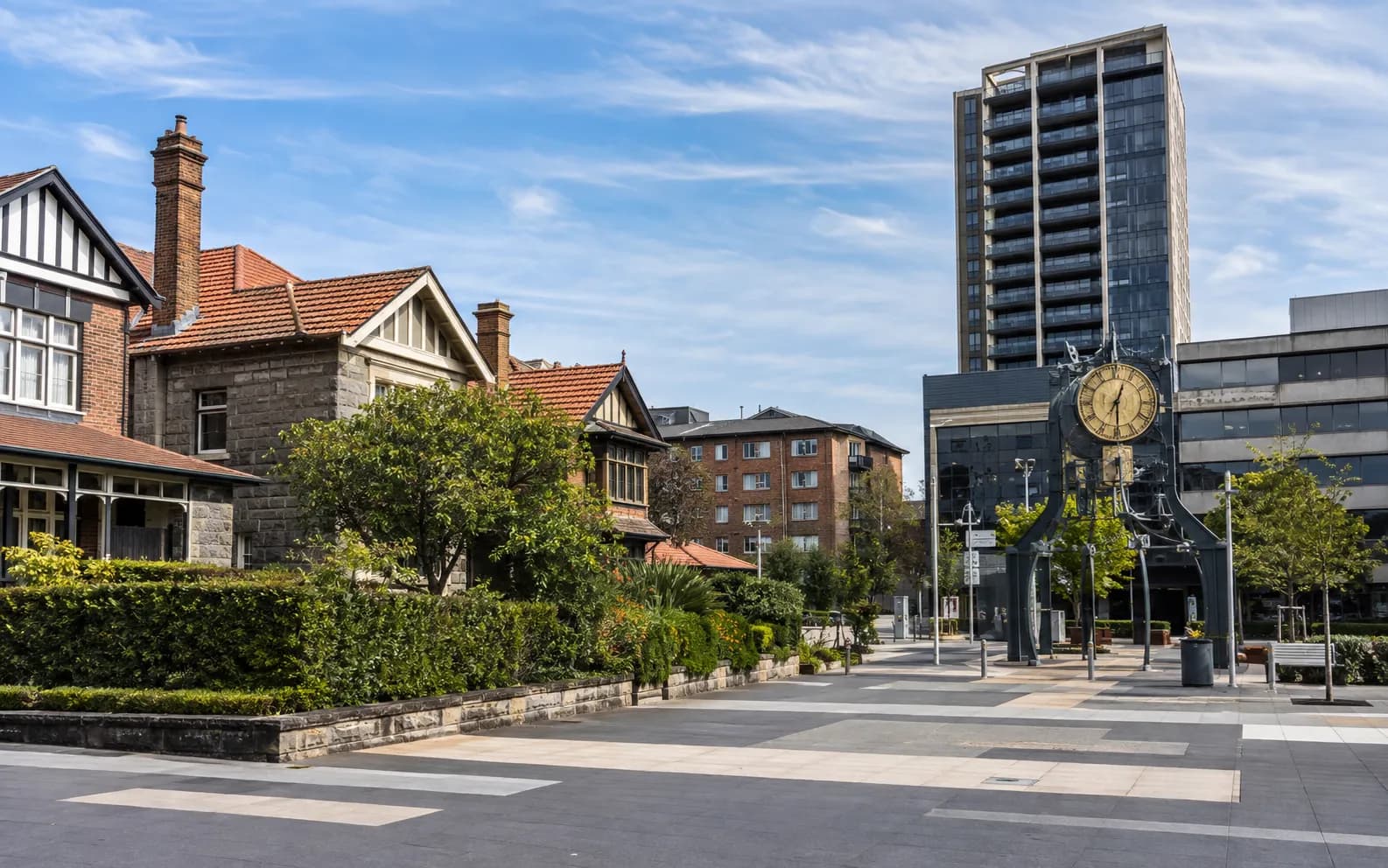Streetscape of Hornsby, Sydney