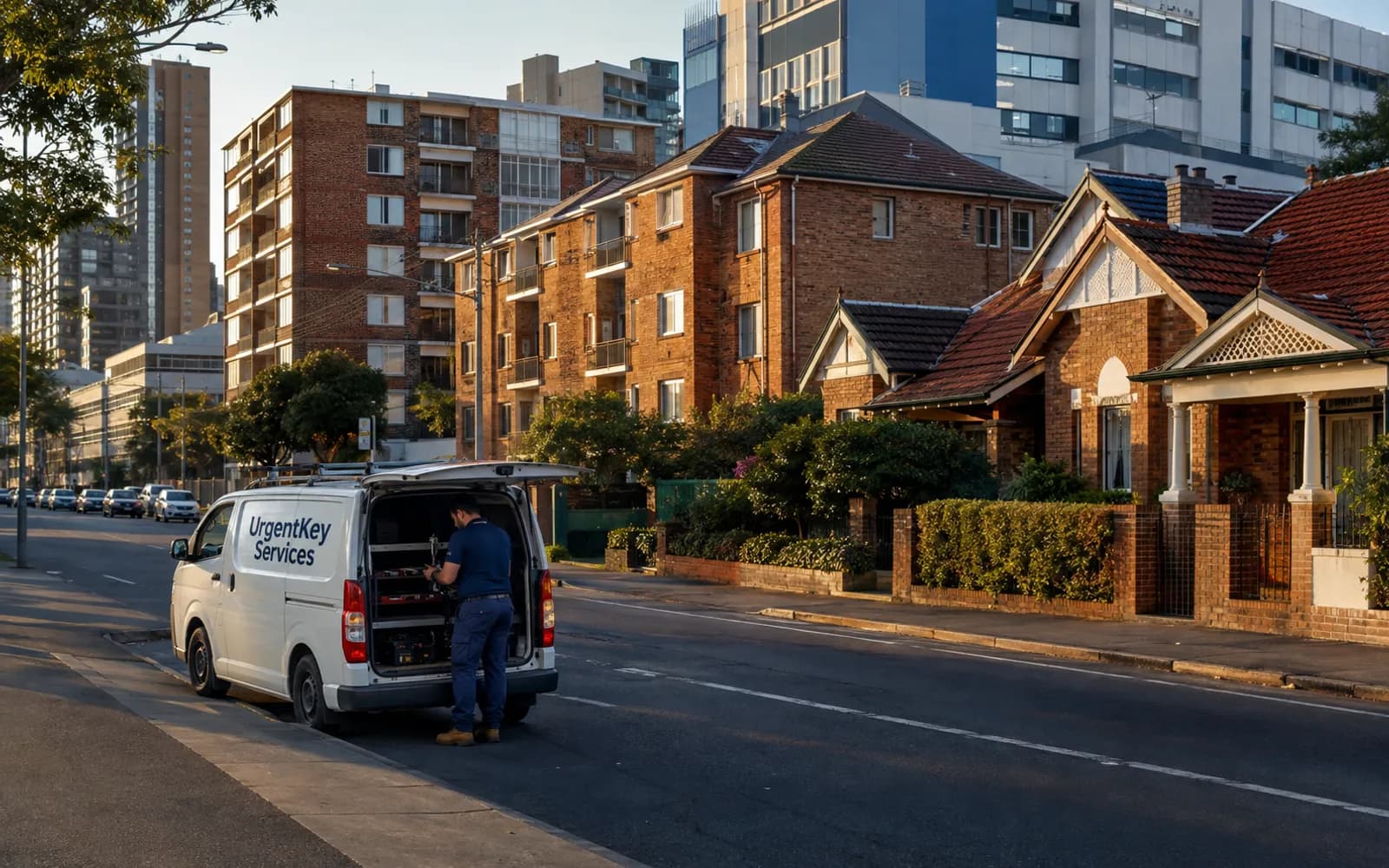 Streetscape of Westmead, Sydney