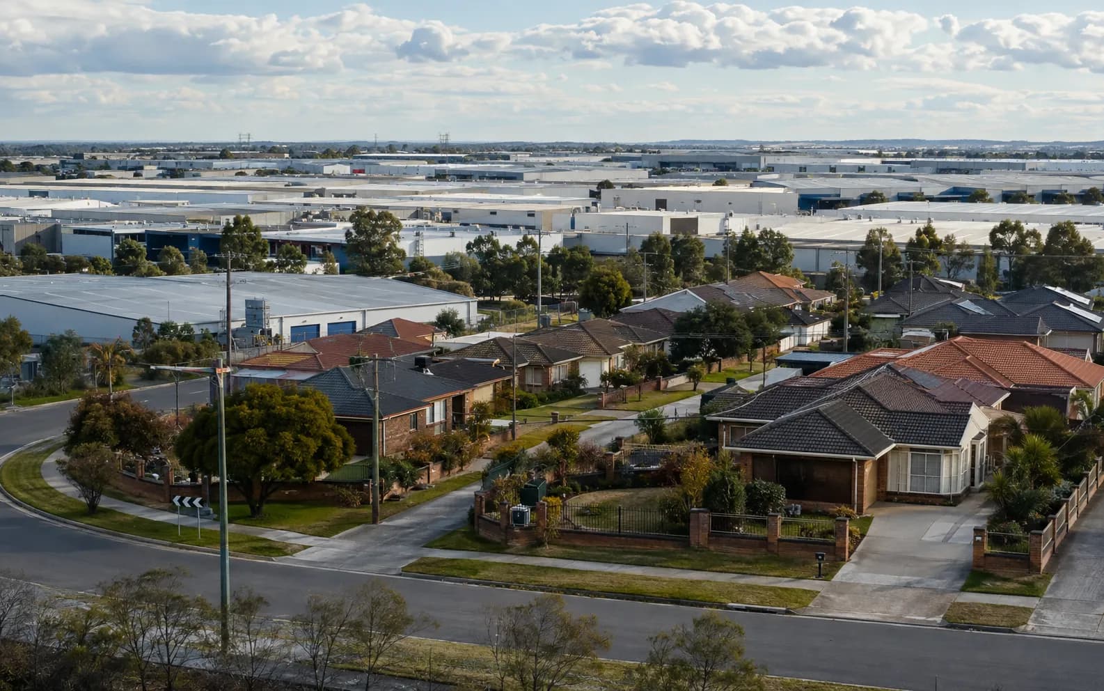 Streetscape of Wetherill Park, Sydney